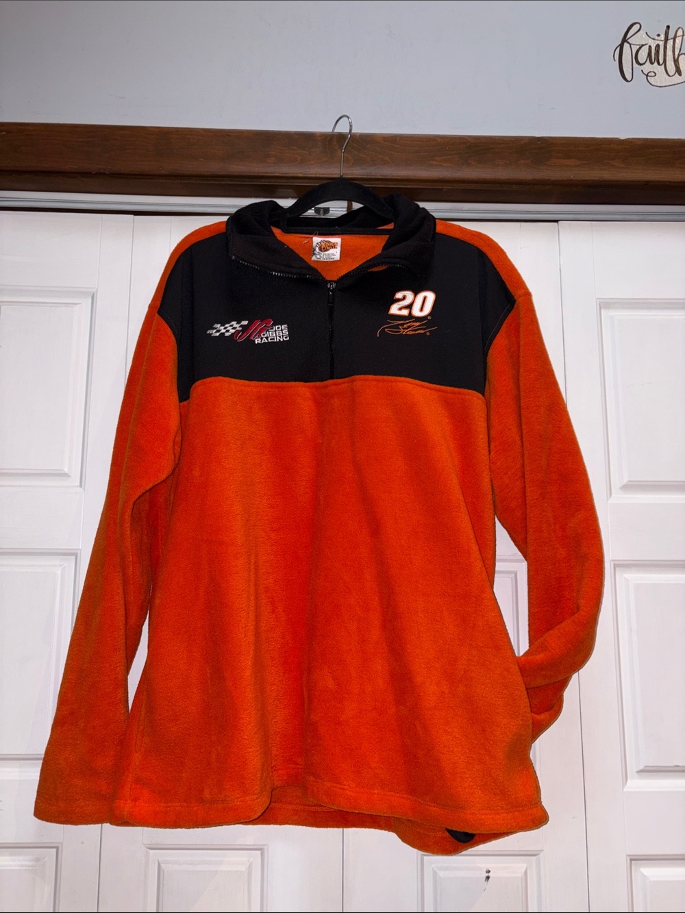 Winner’s Circle Men's Orange & Black Half-Zip Racing Fleece Pullover